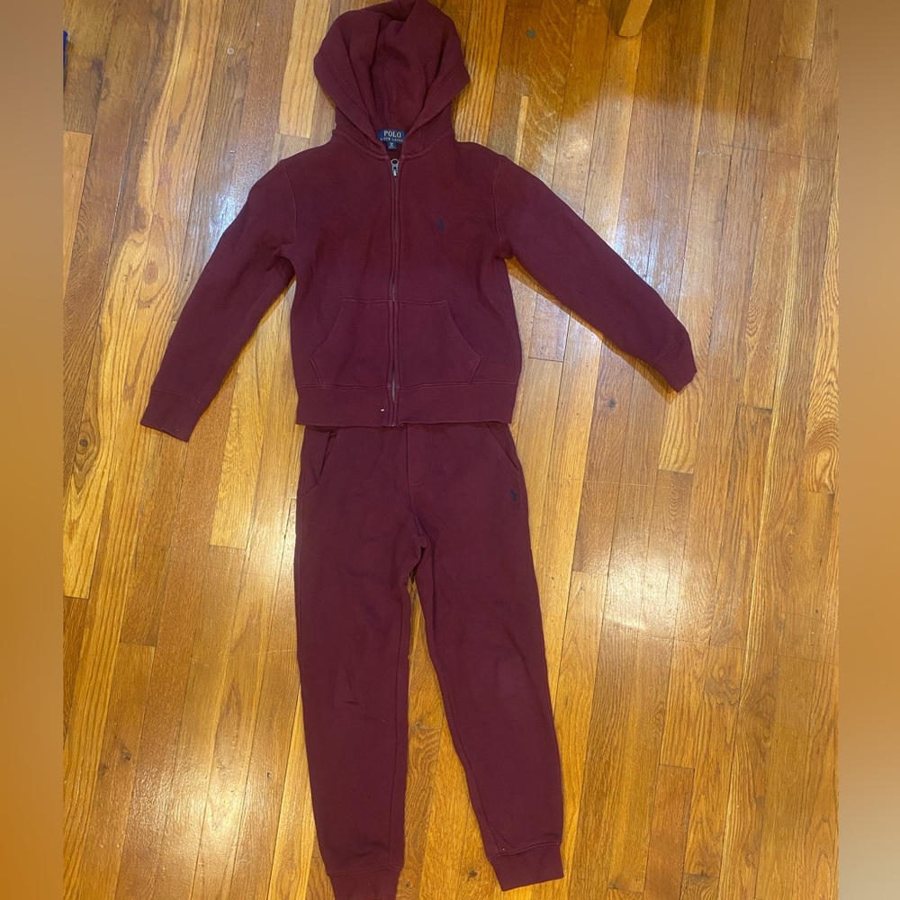 Kids Maroon Hoodie and Joggers Set